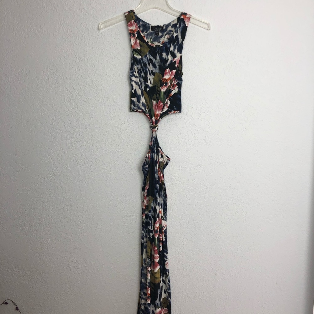 Top Shop Floral Maxi Tie Knot Detail